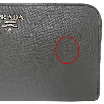 PRADA プラダ 長財布 グレー レディース 【中古】