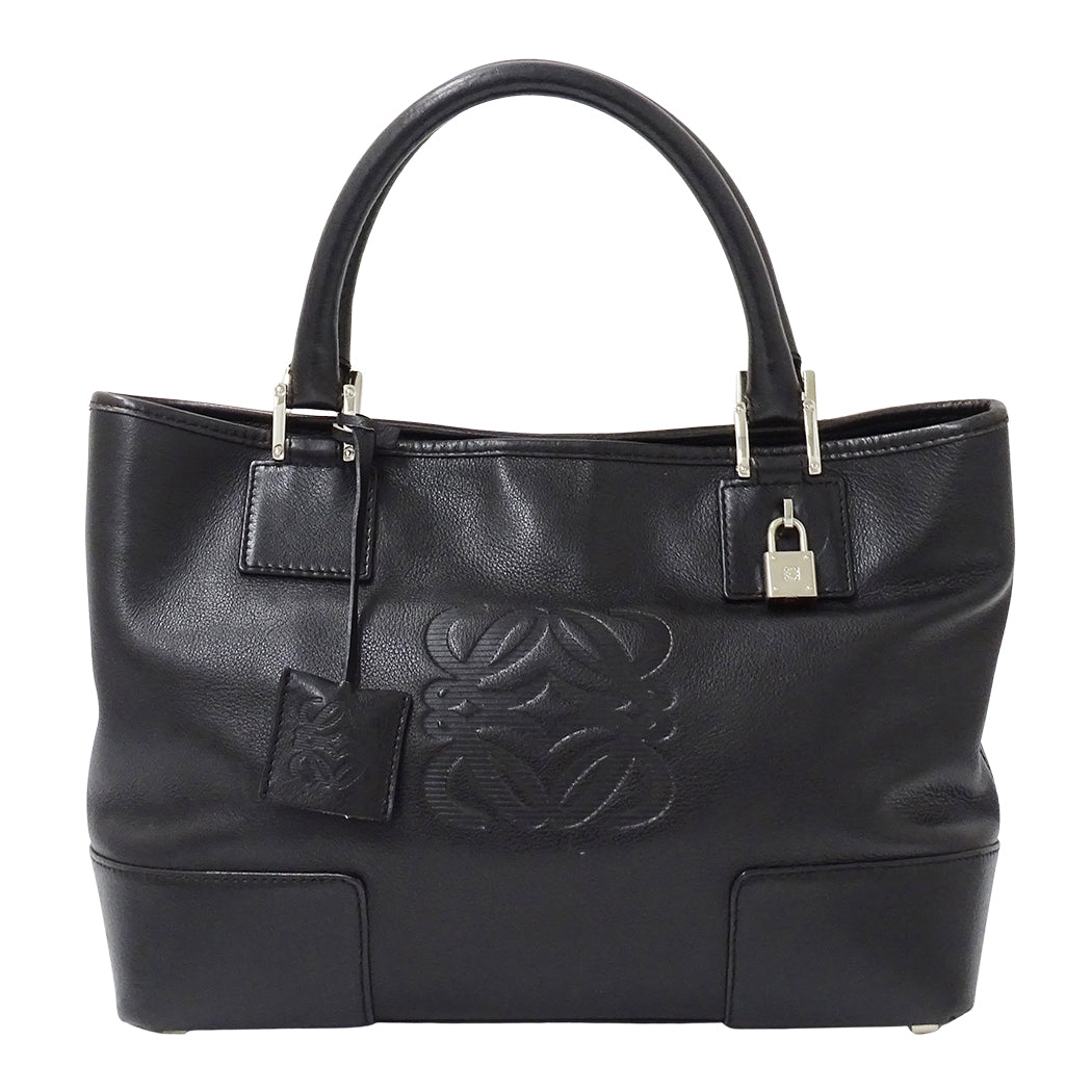 LOEWE ロエベ ハンドバッグ フスタ ブラック レザー レディース 【中古】