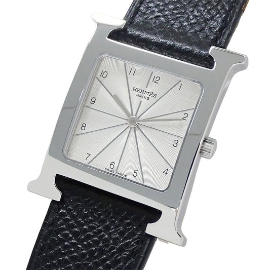 HERMES エルメス Hウォッチ HH1.510 ボーイズ 腕時計 クオーツ QZ ステンレス レザー □A 磨き済み【中古】