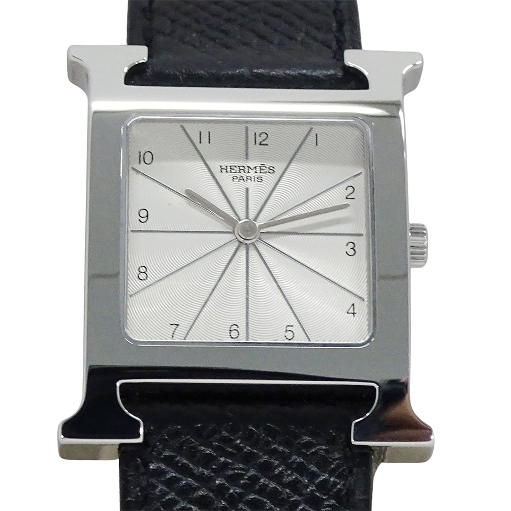HERMES エルメス Hウォッチ HH1.510 ボーイズ 腕時計 クオーツ QZ ステンレス レザー □A 磨き済み【中古】