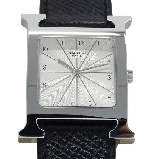 HERMES エルメス Hウォッチ HH1.510 ボーイズ 腕時計 クオーツ QZ ステンレス レザー □A 磨き済み【中古】