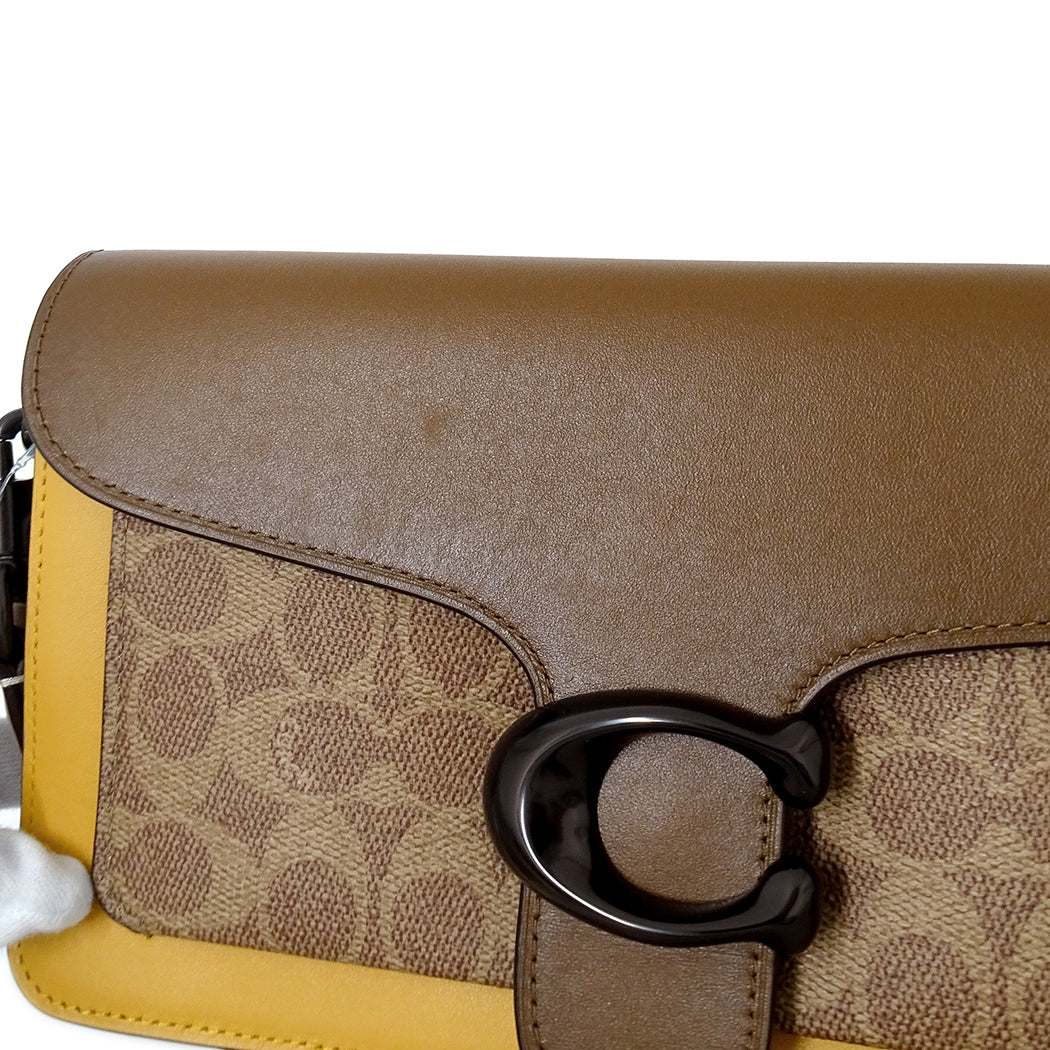 COACH コーチ 2wayバッグ タビー シグネチャー ブラウン イエロー G2022 4606 レザー レディース 【中古】