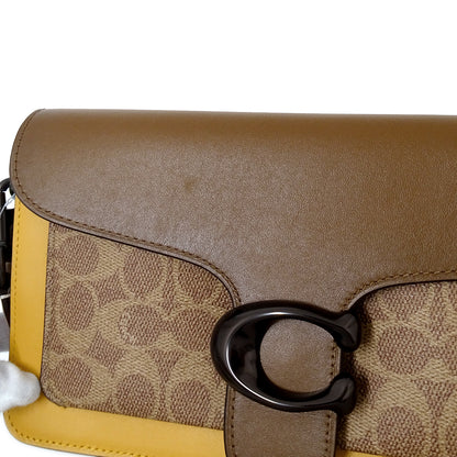 COACH コーチ 2wayバッグ タビー シグネチャー ブラウン イエロー G2022 4606 レザー レディース 【中古】