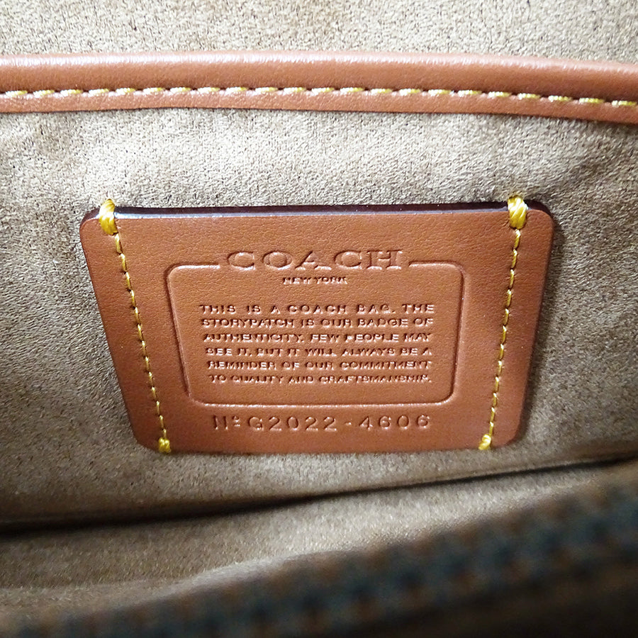 COACH コーチ 2wayバッグ タビー シグネチャー ブラウン イエロー G2022 4606 レザー レディース 【中古】