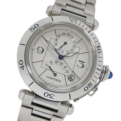 Cartier カルティエ パシャ パワーリザーブ GMT W31037H3 メンズ 腕時計 自動巻き AT ステンレス 磨き済み【中古】