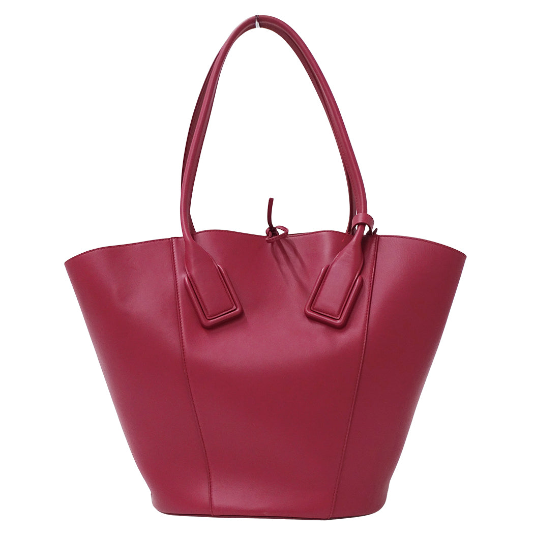 BOTTEGAVENETA ボッテガ・ヴェネタ バスケットラージ トートバッグ ピンク パープル レザー レディース 【中古】