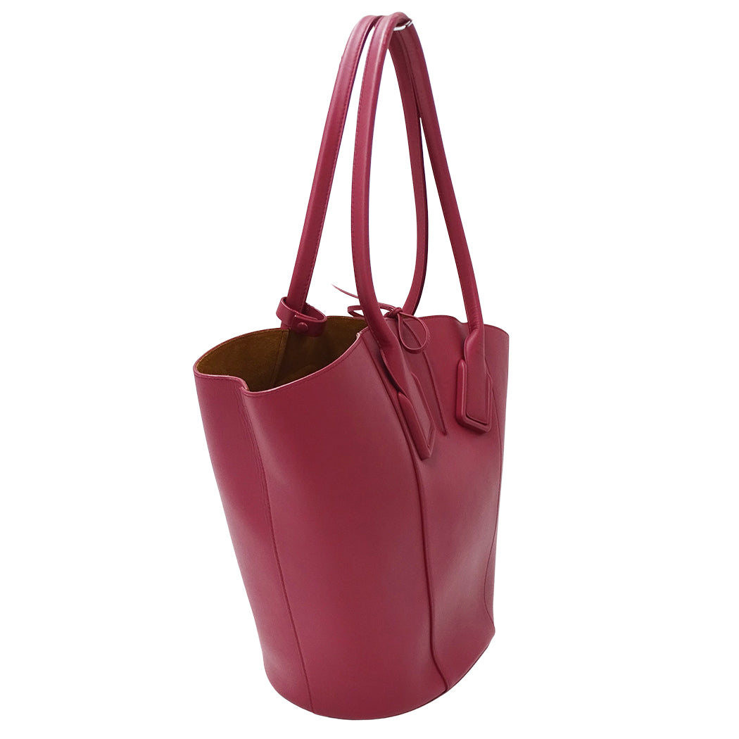 BOTTEGAVENETA ボッテガ・ヴェネタ バスケットラージ トートバッグ ピンク パープル レザー レディース 【中古】