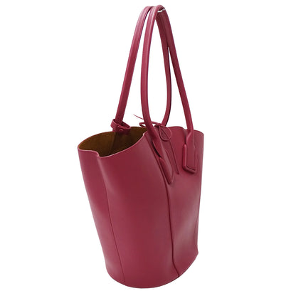 BOTTEGAVENETA ボッテガ・ヴェネタ バスケットラージ トートバッグ ピンク パープル レザー レディース 【中古】