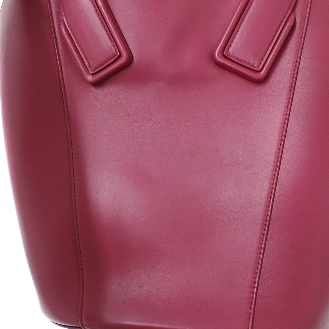 BOTTEGAVENETA ボッテガ・ヴェネタ バスケットラージ トートバッグ ピンク パープル レザー レディース 【中古】