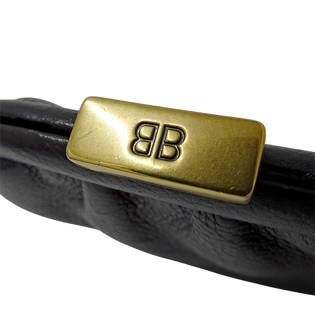 BALENCIAGA バレンシアガ ショルダーウォレット コインケース ブラック 618915 レザー レディース 【中古】