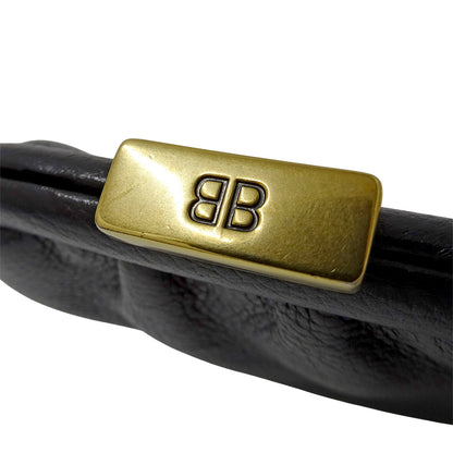 BALENCIAGA バレンシアガ ショルダーウォレット コインケース ブラック 618915 レザー レディース 【中古】