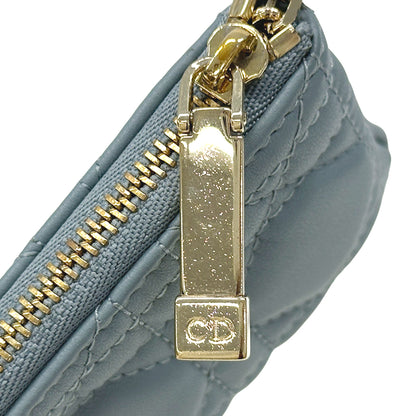 Dior ディオール コインケース カナージュ ブルー レザー レディース 【中古】