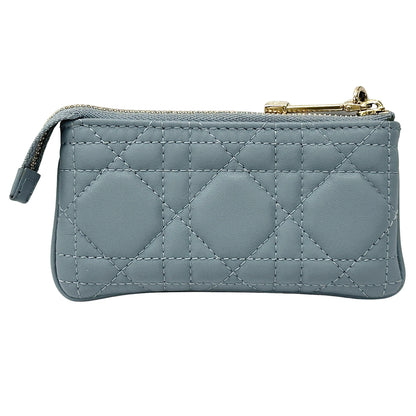 Dior ディオール コインケース カナージュ ブルー レザー レディース 【中古】