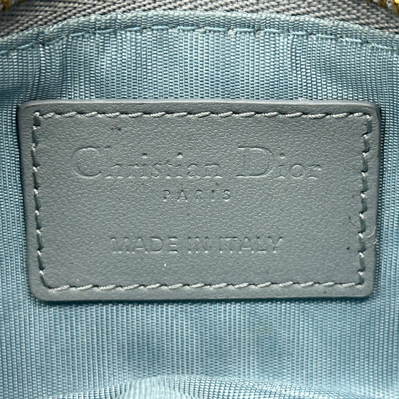 Dior ディオール コインケース カナージュ ブルー レザー レディース 【中古】