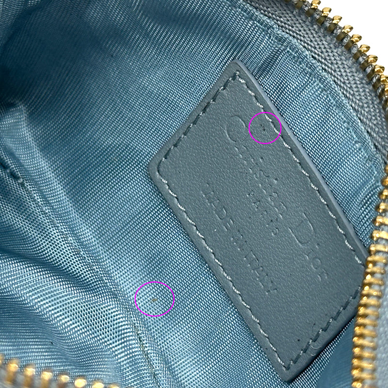 Dior ディオール コインケース カナージュ ブルー レザー レディース 【中古】