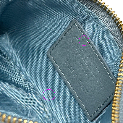 Dior ディオール コインケース カナージュ ブルー レザー レディース 【中古】