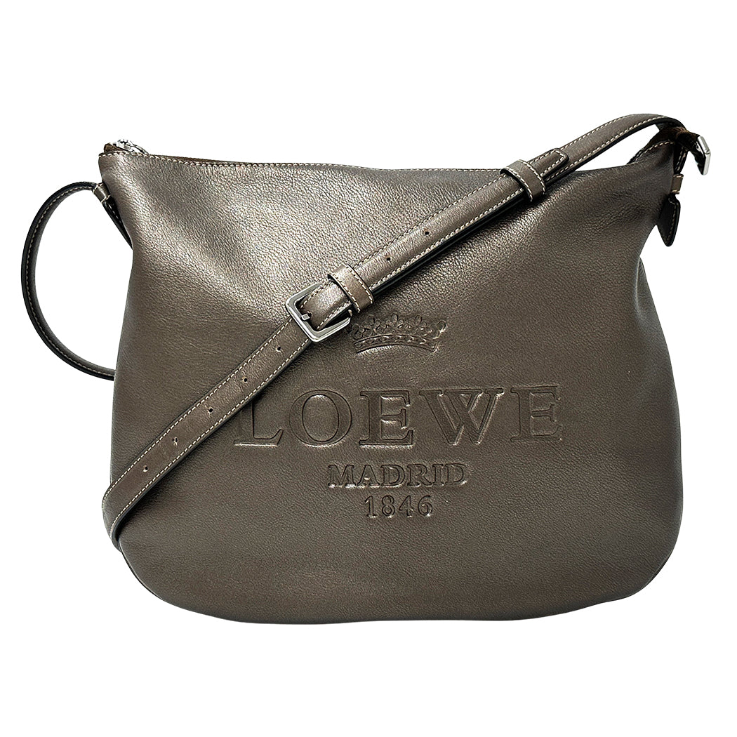 LOEWE ロエベ ショルダーバッグ ヘリテージ ブラウン レザー レディース 【中古】