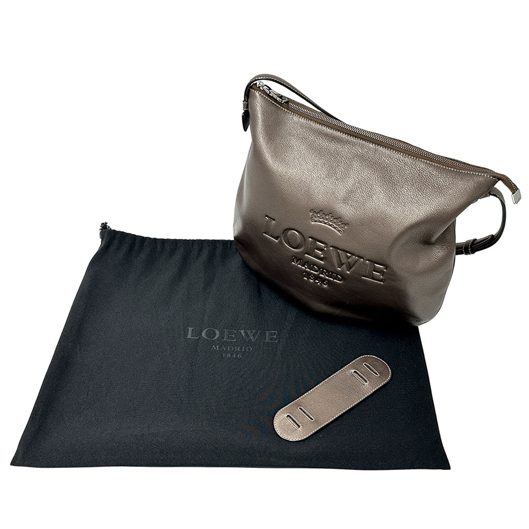 LOEWE ロエベ ショルダーバッグ ヘリテージ ブラウン レザー レディース 【中古】