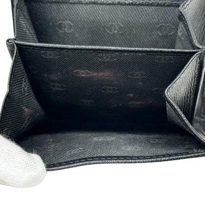 CHANEL シャネル 二つ折り財布 ココボタン ブラック レザー レディース 【中古】