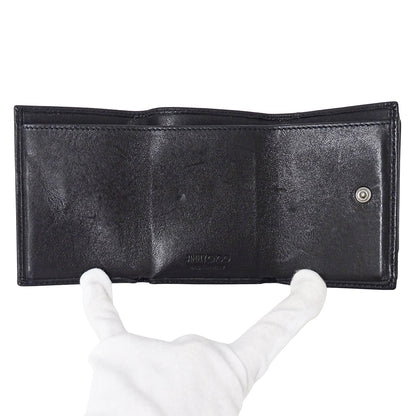 JIMMY CHOO ジミーチュウ ビール BEALE 三つ折り財布 ブラック レザー レディース 【中古】