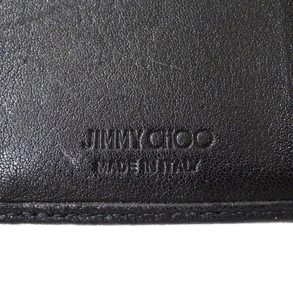 JIMMY CHOO ジミーチュウ ビール BEALE 三つ折り財布 ブラック レザー レディース 【中古】