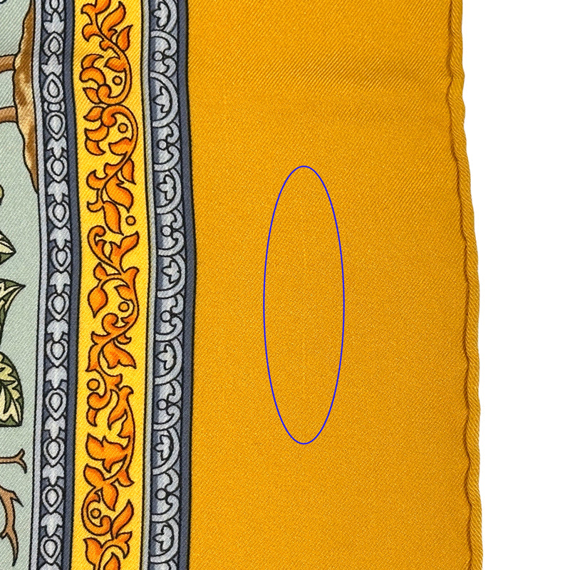 HERMES エルメス カレ90 QALAMDAN カラムダン スカーフ イエロー マルチカラー シルク レディース 【中古】