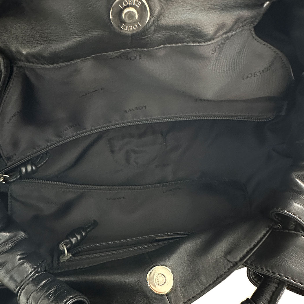 LOEWE ロエベ ハンドバッグ ナッパアイレ ブラック レザー レディース 【中古】