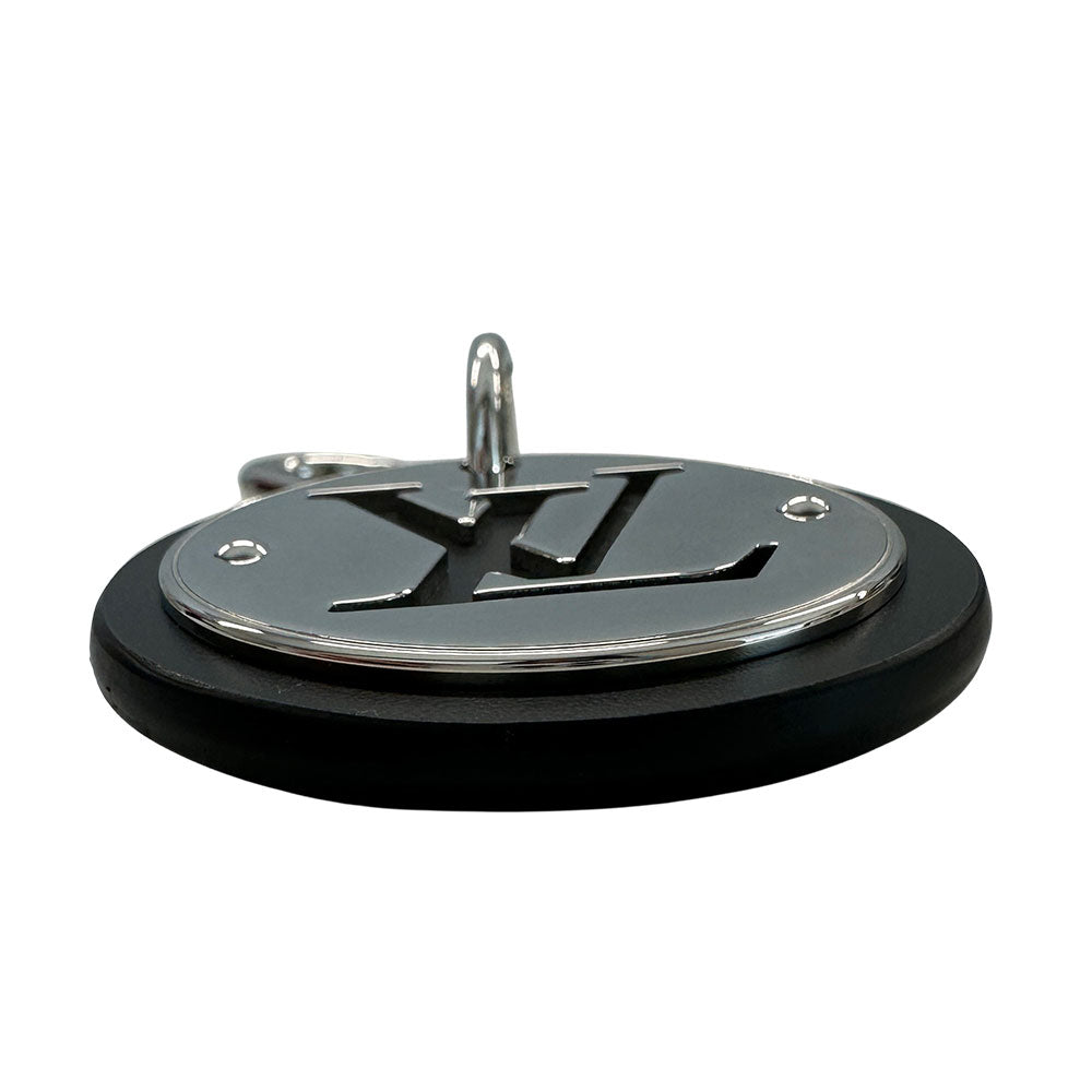 LOUIS VUITTON ルイ・ヴィトン ポルトクレ LVサークル キーホルダー ブラック シルバー レディース メンズ M67362 【中古】
