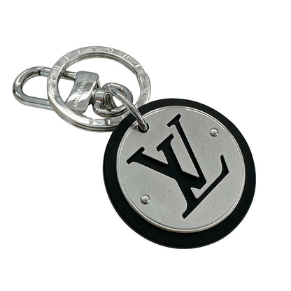 LOUIS VUITTON ルイ・ヴィトン ポルトクレ LVサークル キーホルダー ブラック シルバー レディース メンズ M67362 【中古】