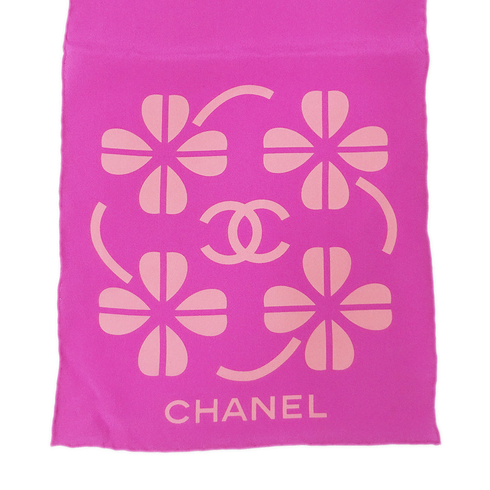 CHANEL シャネル スカーフ ピンク パープル シルク レディース 【中古】