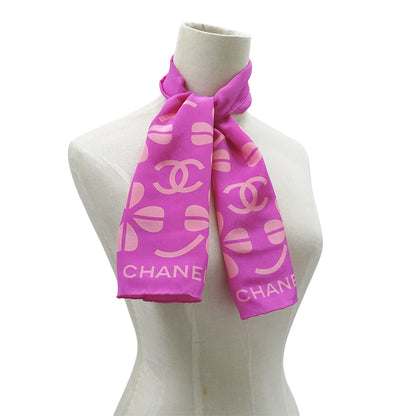CHANEL シャネル スカーフ ピンク パープル シルク レディース 【中古】