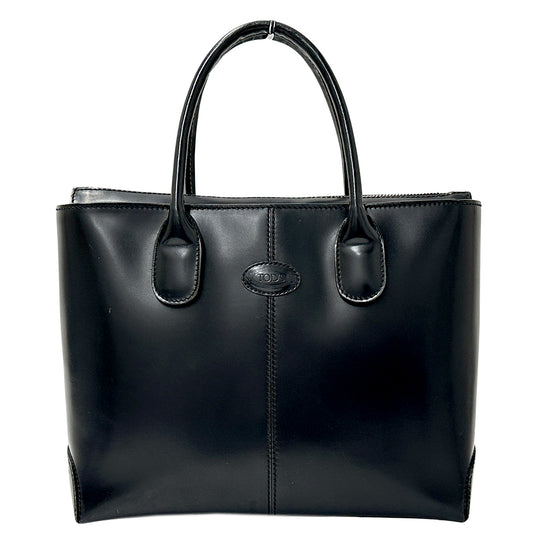 TOD’S トッズ トートバッグ ブラック レザー レディース 【中古】