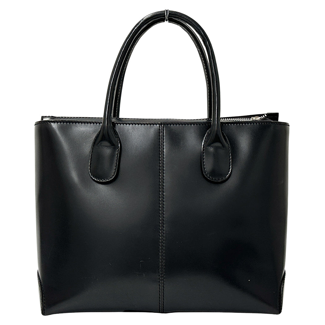 TOD’S トッズ トートバッグ ブラック レザー レディース 【中古】