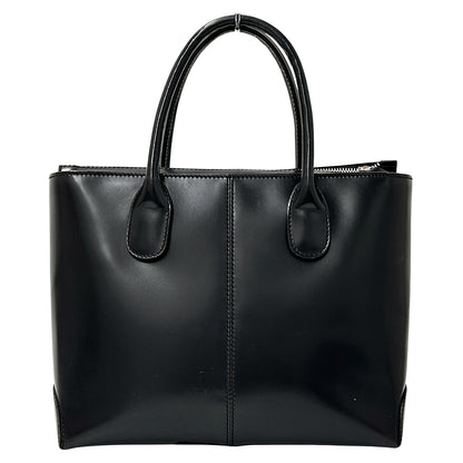 TOD’S トッズ トートバッグ ブラック レザー レディース 【中古】