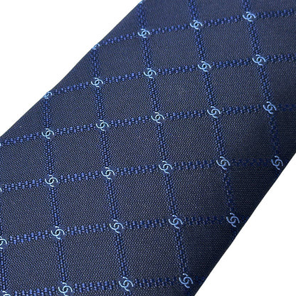 CHANEL シャネル ネクタイ ココマーク ネイビー シルク メンズ 【中古】