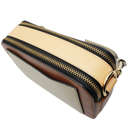 MARC JACOBS マークジェイコブス スナップショット ショルダーバッグ ブラウン イエロー レザー レディース 【中古】