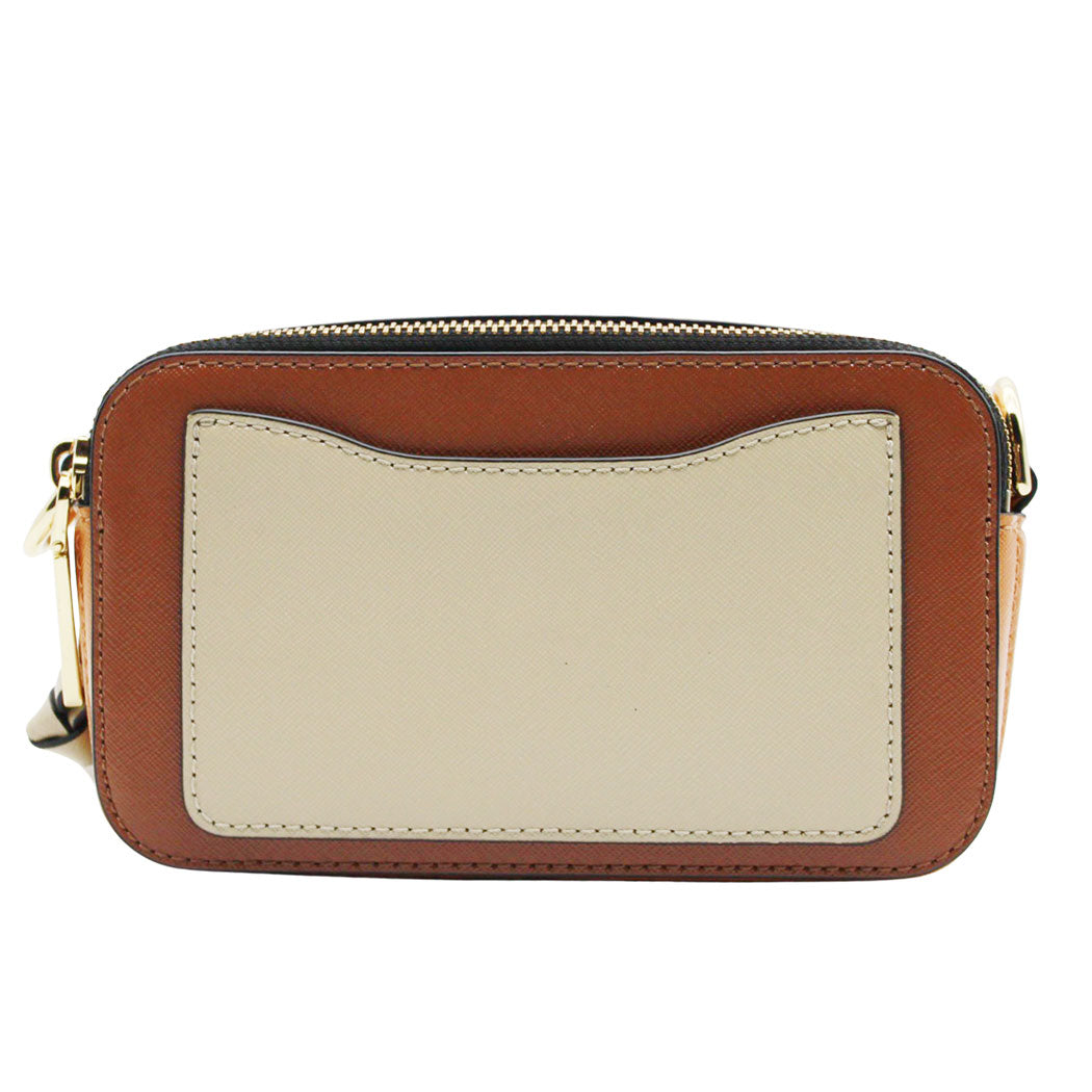 MARC JACOBS マークジェイコブス スナップショット ショルダーバッグ ブラウン イエロー レザー レディース 【中古】