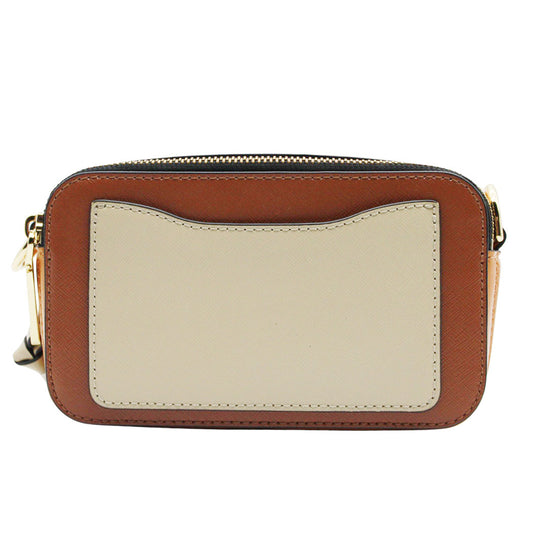 MARC JACOBS マークジェイコブス スナップショット ショルダーバッグ ブラウン イエロー レザー レディース 【中古】