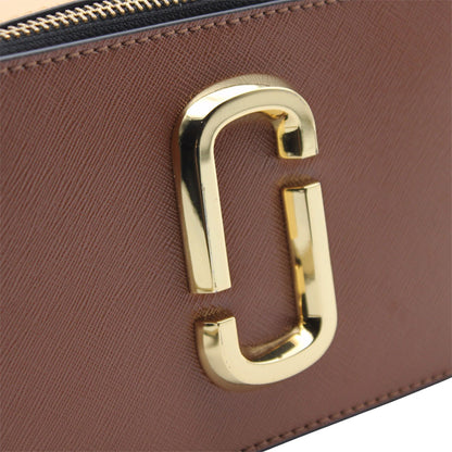MARC JACOBS マークジェイコブス スナップショット ショルダーバッグ ブラウン イエロー レザー レディース 【中古】