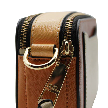 MARC JACOBS マークジェイコブス スナップショット ショルダーバッグ ブラウン イエロー レザー レディース 【中古】