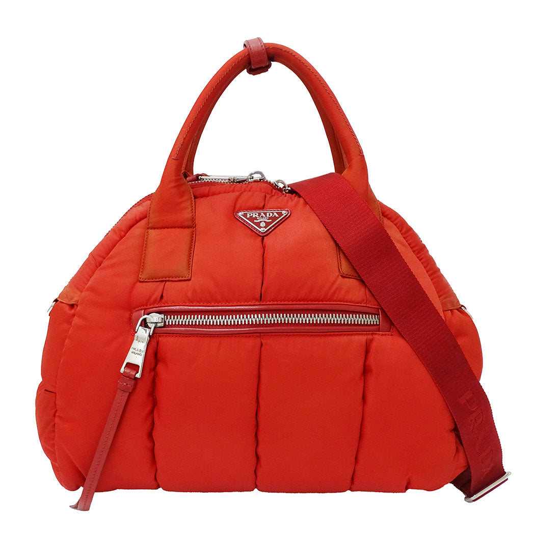 PRADA プラダ テスートボンバー 2wayバッグ レッド BL0881 ナイロン レディース 【中古】