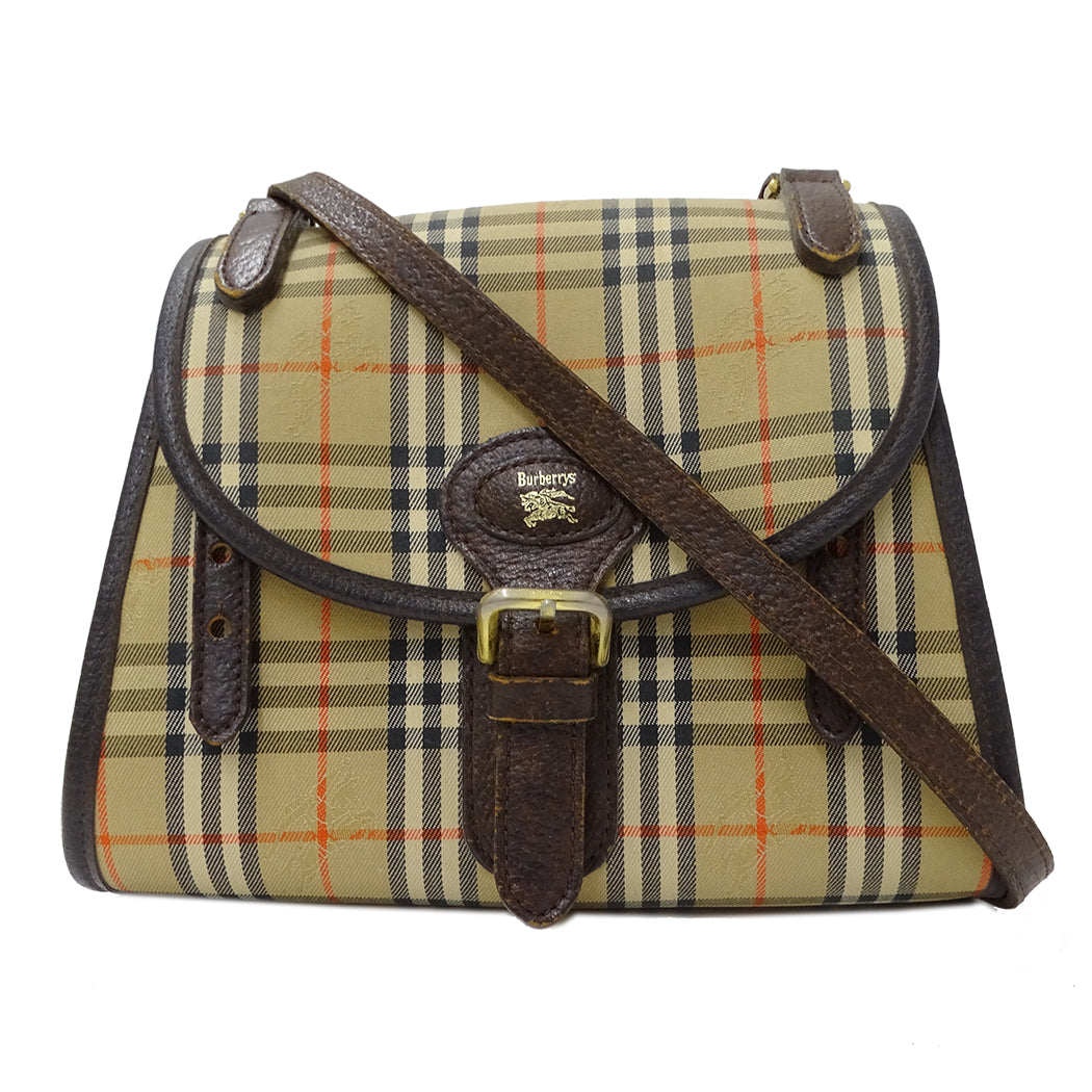 Burberrys バーバリーズ ショルダーバッグ ブラウン ベージュ キャンバス レディース 【中古】