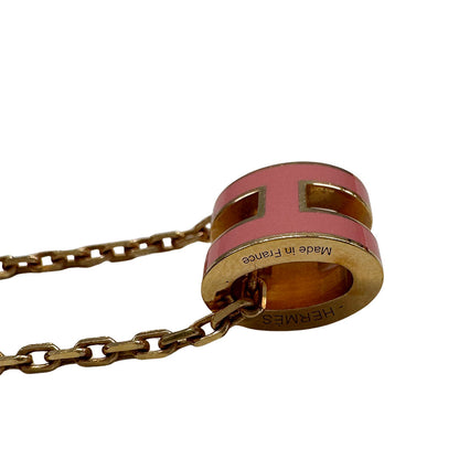 HERMES エルメス ポップ アッシュ ネックレス メタル ピンク ゴールド レディース 【中古】