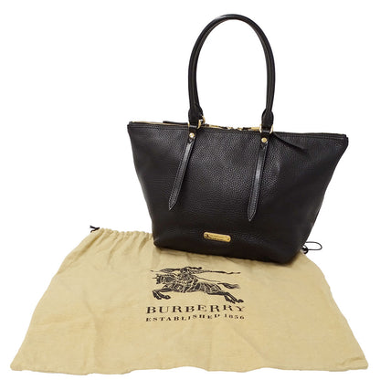 BURBERRY バーバリー トートバッグ ブラック レザー レディース 【中古】