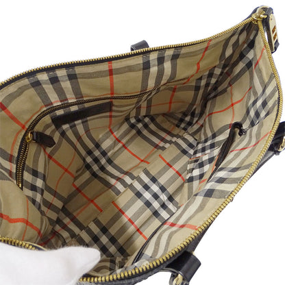 BURBERRY バーバリー トートバッグ ブラック レザー レディース 【中古】