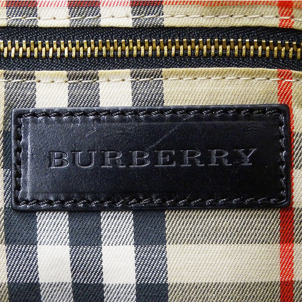BURBERRY バーバリー トートバッグ ブラック レザー レディース 【中古】