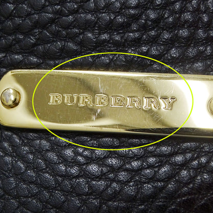 BURBERRY バーバリー トートバッグ ブラック レザー レディース 【中古】