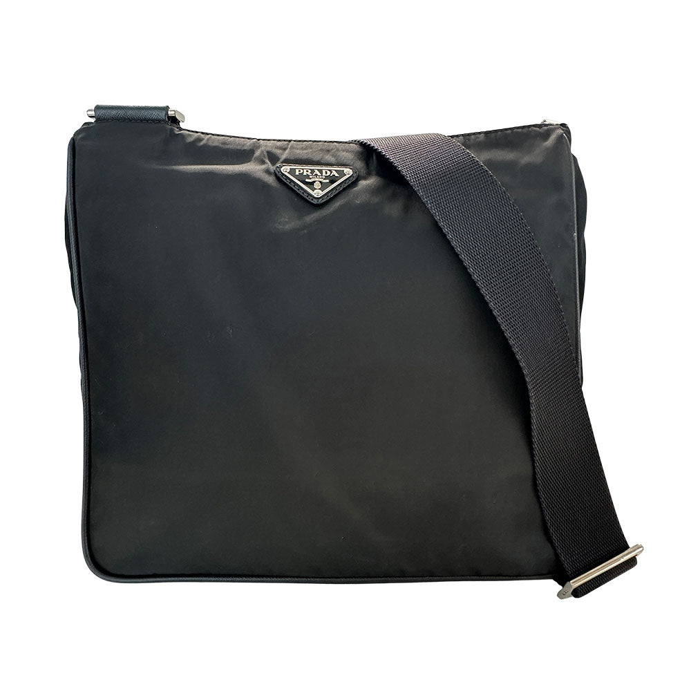 PRADA プラダ ショルダーバッグ ブラック ナイロン メンズ 【中古】