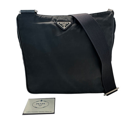 PRADA プラダ ショルダーバッグ ブラック ナイロン メンズ 【中古】