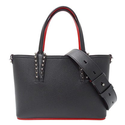 Christian Louboutin クリスチャンルブタン カバタ ミニ 2wayバッグ ブラック レッド レザー レディース 【中古】